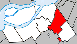 Location within Beauharnois-Salaberry RCM