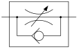 Falsches Schaltsymbol für das Drosselrückschlagventil (richtig: Pfeil zeigt immer in die Richtung des gedrosselten Volumenstromes; hier: von rechts nach links)