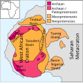 Westafrika-Kraton mit angrenzendem Transsahara-Gürtel (Pharusian belt) sowie Tuareg- und Binin-Nigeriaschilde