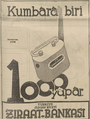 1938'de Tan gazetesindeki Ziraat Bankası reklamı