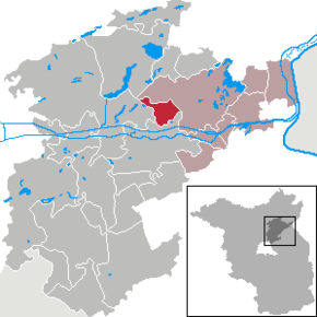 Poziția Britz pe harta districtului Barnim