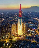 Landmark 81, hoàn thành năm 2018 với chiều cao 461,2m