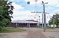 Straßenbahnhof mit Wagenhalle, Verwaltungsgebäude und Nebengebäude