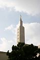 Atop the steeple sits a 15½-foot tall statue of the angel Moroni.