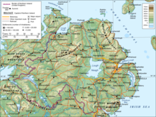 Map of Northern Ireland and the border