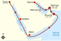 Map of the Ottoman expedition to take Hormuz in 1552