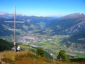 Das Wipptal bei Sterzing mit nördlicher Blickrichtung