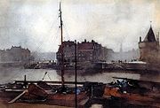 Prins Hendrikkade in Amsterdam. Aquarell (1891)