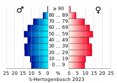 Bevolkingspiramide van de gemeente 's-Hertogenbosch