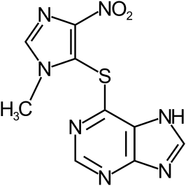 Structuur van azathioprine