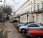 George Hotel (nos 41–49) and attached railings to Nos 29–39 and 43–49