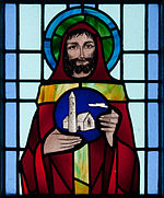 Church window image of Saint Benen