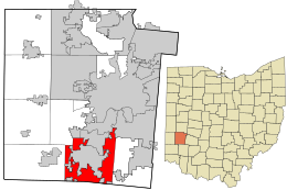 Location in Montgomery County and the state of Ohio.