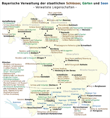 Objekte der Bayerische Verwaltung der staatlichen Schlösser, Gärten und Seen