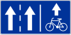 F-19 "lane for designated vehicles" (e.g. for bicycles, on the right)