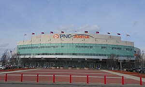 Die Südseite der PNC Arena in Raleigh