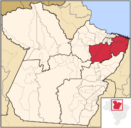 Ligging van de Braziliaanse mesoregio Nordeste Paraense in Pará