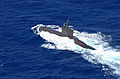 Republic of Korea (ROK) Chang Bogo Type 209/1200 submarine Nadaeyong (SS 069) surfacing during a SINKEX for Rim of the Pacific RIMPAC 2002.