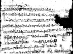 Schwarz-Weiß-Foto eines Teils der ersten Seite des Papyrus Moskau 120, der die Geschichte des Wenamun enthält.