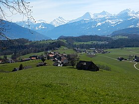 Zwieselberg im Vordergrund und Eiger, Mönch und Jungfrau im Hintergrund