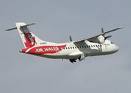 Een ATR 42-300 van Air Wales op Cardiff Airport