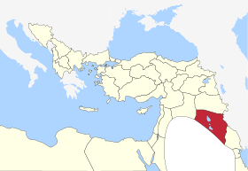 Baghdad Vilayeti harita üzerinde