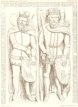 Het graf van hertog Bolko II van Opole (rechts) en zijn broer, hertog Bolesław van Falkenberg.