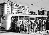 Triebwagen 1529 (LOWA W602a) in der Fruchtstraße, 1954