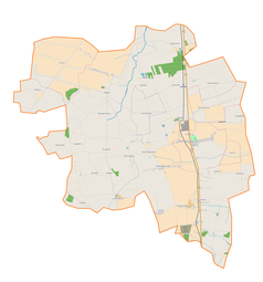 Mapa konturowa gminy Daszyna, w centrum znajduje się punkt z opisem „Gąsiorów”