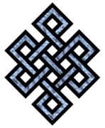 The "endless knot," a symbol of eternity used in Tibetan Buddhism.