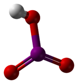 Molecuulmodel van waterstofjodaat