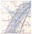 Map of the flooding area in the Wadi Halfa Salient