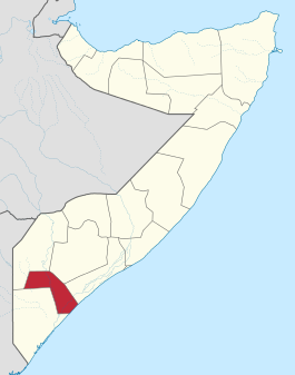 Ligging van Midden-Juba in Somalië