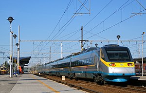 Pendolino in Choceň auf der Bahnstrecke Česká Třebová–Praha (2006)