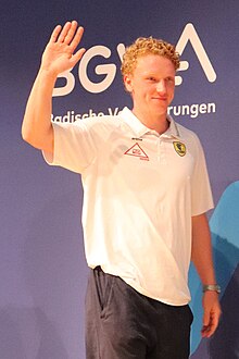 Gustav Davidsson bei der Saisoneröffnung der Rhein-Neckar Löwen 2024