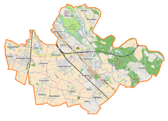 Mapa konturowa gminy Siechnice, u góry znajduje się punkt z opisem „Blizanowice”