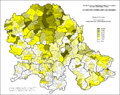 Share of Hungarians in Vojvodina by settlements 1953