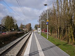 Blumenkamp, modernisierter Bahnsteig am Haltepunkt Wesel-Blumenkamp