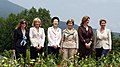 Kiyoko Fukuda with the spouses of other national leaders during the 34th G8 summit which was held in Makkari Village, Abuta District, Hokkaido, Japan, on 8 July 2008