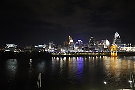 Cincinnati at night in 2022