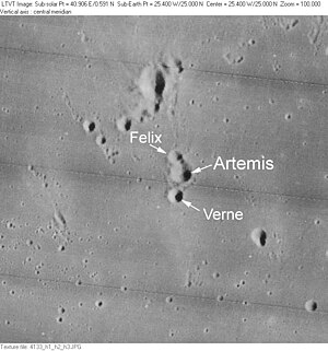 Felix, Artemis und Verne (Lunar Orbiter IV)