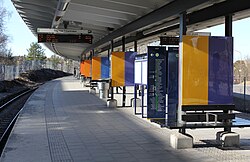 De gekleurde panelen gezien van zuid naar noord