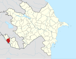 Map of Azerbaijan showing Kangarli District