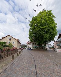 Die Ortsstraße in Stupferich