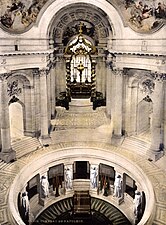 Tomb of Napoleon in a recess below the domeh