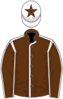 Brown, white seams, white cap, brown star