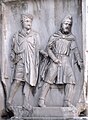 A Parthian captive and a Roman soldier on the Arch of Septimus Severus