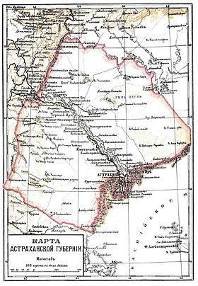 Astrahan Guberniyası harita üzerinde