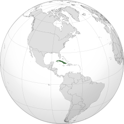 Cuba shown in dark green