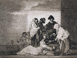 Gracias a la Almorta: Dank aan het Lathyrusmeel, een aquatint-ets van Francisco Goya dat de effecten van lathyrisme laat zien